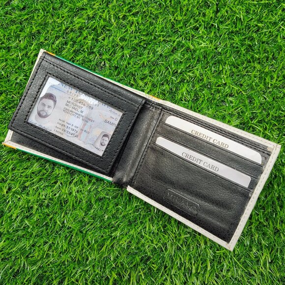 Men Jamaica Printed Flag Vegan Leather Bifold Wallet - Picture 3 of 6